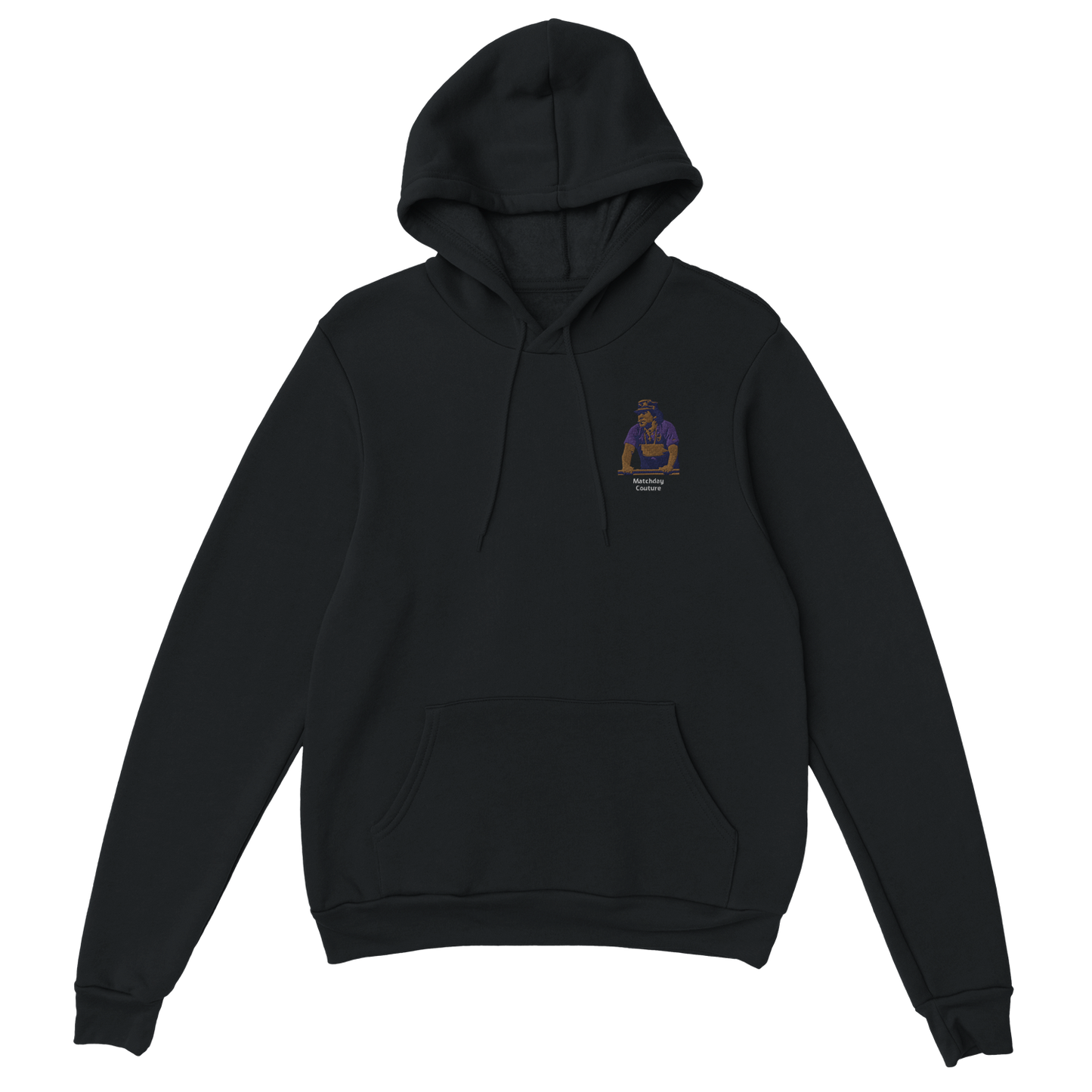 "Maradona Smoke" Embroidered Hoodie - Black