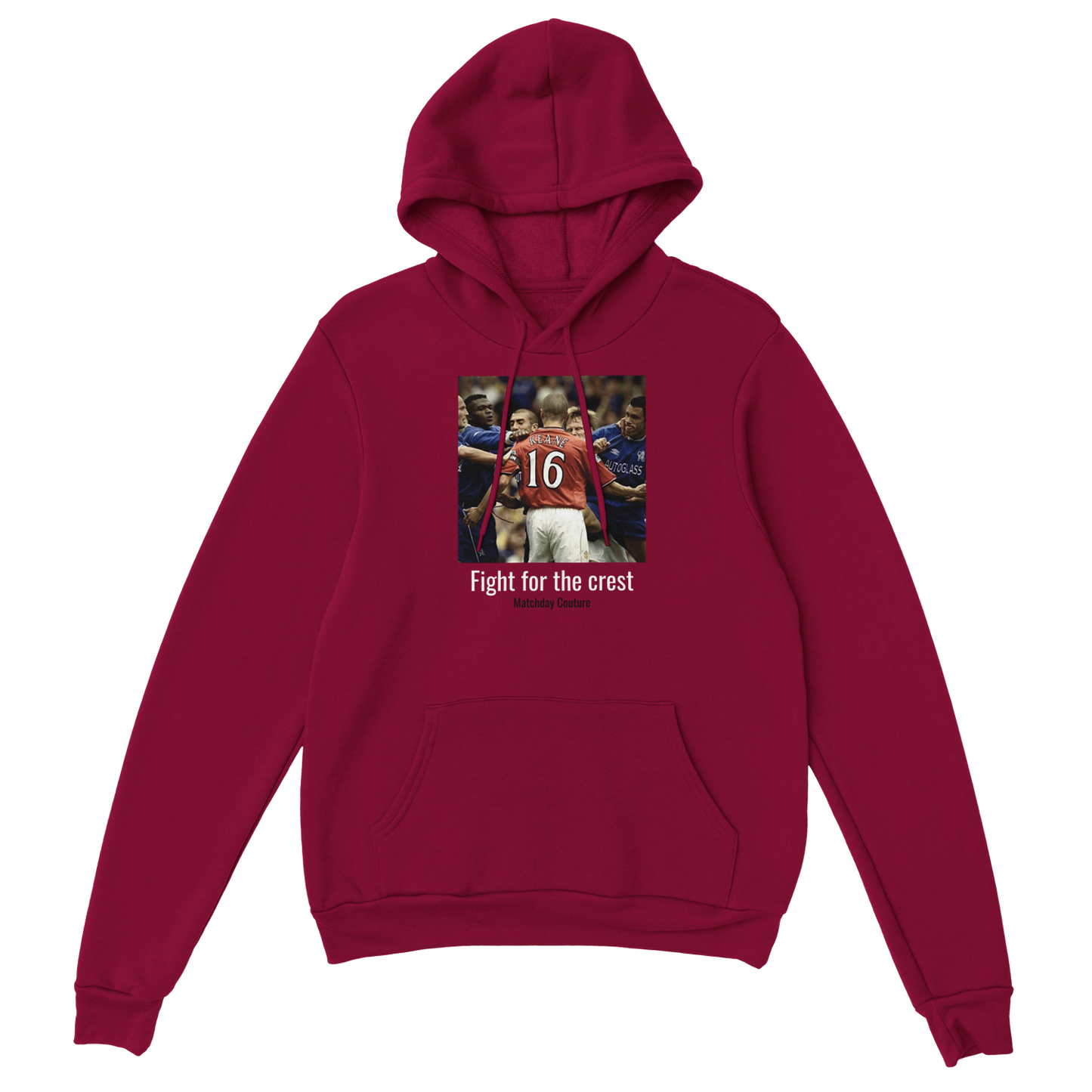 "Roy Keane v Chelsea" Hoodie - Cardinal Red